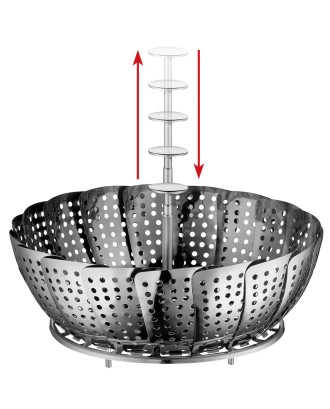 Cos pliabil pentru gatit la aburi, inox, 24 cm - KUCHENPROFI